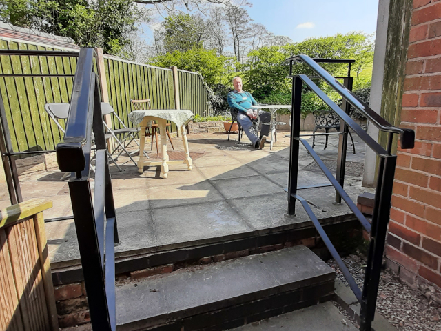 the steps up to our patio