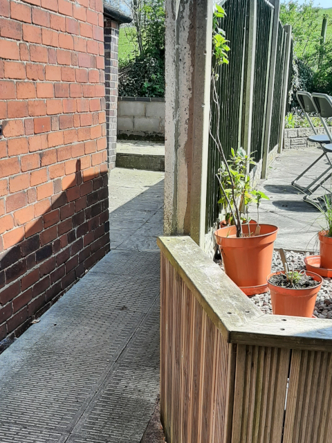 the path round to the toilets