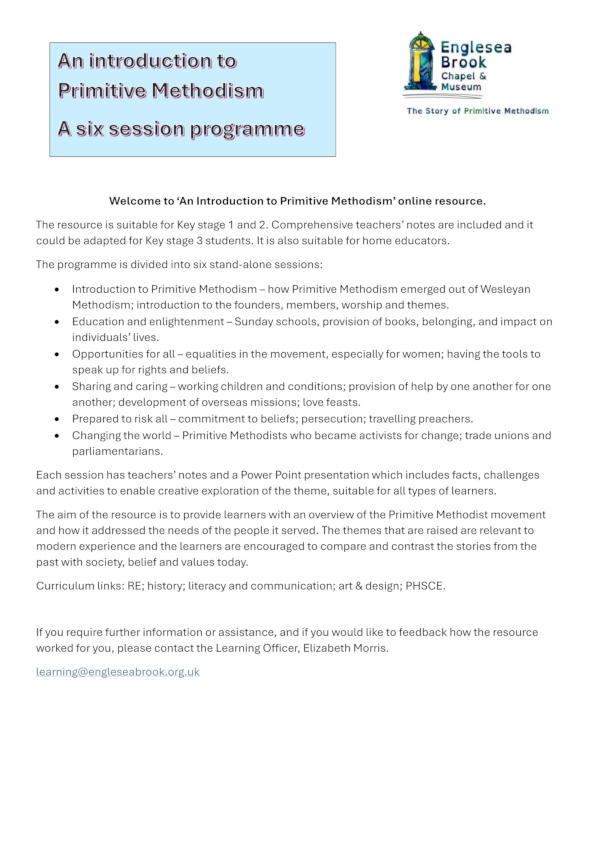 Welcome To An Introduction To Primitive Methodism online resource